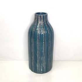 Blue Stripe Ceramic Vase 30cm