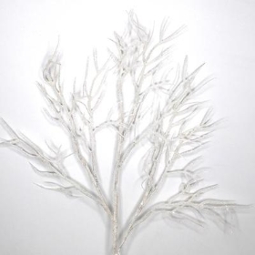 White Glitter Twig 55cm