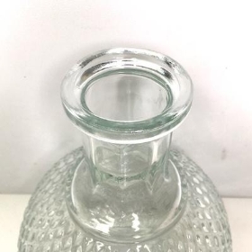 Textured Glass Bottle Vase 15cm