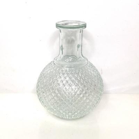 Textured Glass Bottle Vase 15cm