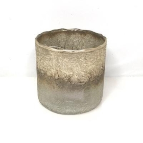 Gold Crackle Tealight Holder 10cm