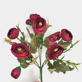 Burgundy Ranunculus Bush 28cm