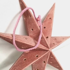 Pink Velvet Hanging Star 20cm