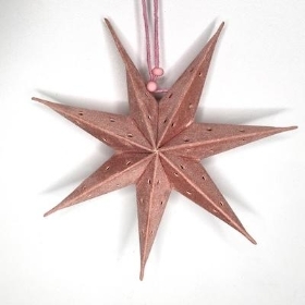 Pink Velvet Hanging Star 20cm