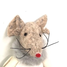 Grey Mouse In Clogs 11cm