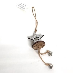 Silver Glitter Hanging Star 5cm