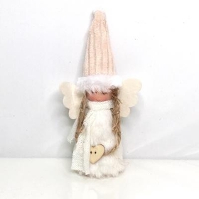 Cream Fabric Angel 16cm