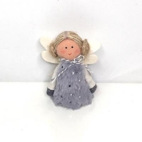 Grey Fabric Angel 8cm