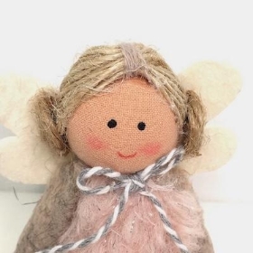 Pink Fabric Angel 8cm