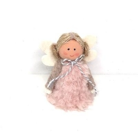 Pink Fabric Angel 8cm