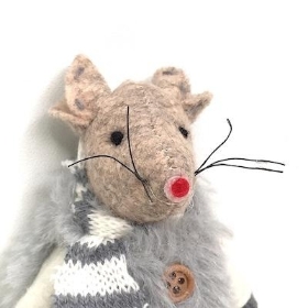 Grey Dangly Legs Mouse 18cm