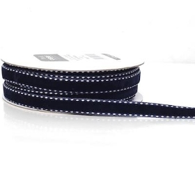 Navy Velvet Ribbon 9mm