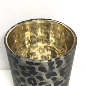Leopard Print Tealight Holder 8cm