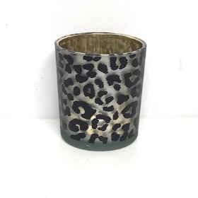 Leopard Print Tealight Holder 8cm