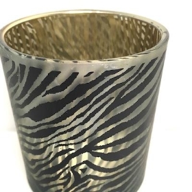 Zebra Print Tealight Holder 8cm