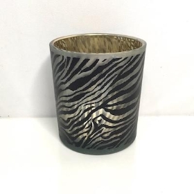 Zebra Print Tealight Holder 8cm