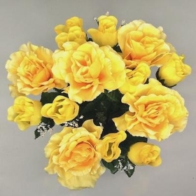Yellow Rose And Rosebud Grave Pot 30cm