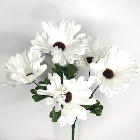 Ivory Gerbera Bush 31cm