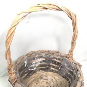 Grey Brown Round Basket 20cm