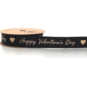 Black Biodegradable Valentines Ribbon 19mm