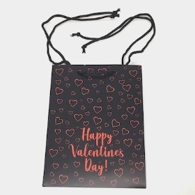Black Happy Valentines Day Bag x 10