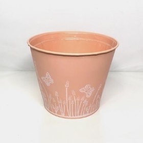 Peach Zinc Flower Pot 14cm