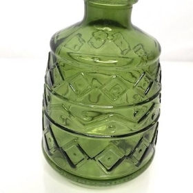 Green Deco Bottle Vase 11cm