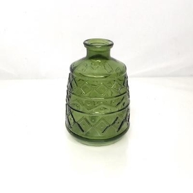 Green Deco Bottle Vase 11cm