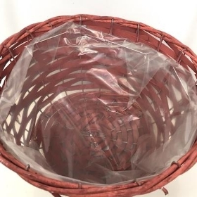 Burgundy Loop Handle Basket 38cm