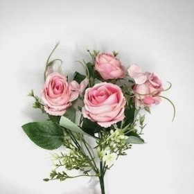 36 x Pink Rose And Hydrangea Bush 28cm
