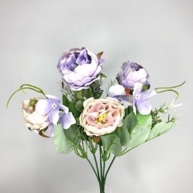 36 x Lilac Peony And Hydrangea Bush 31cm