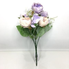 36 x Lilac Peony And Hydrangea Bush 31cm