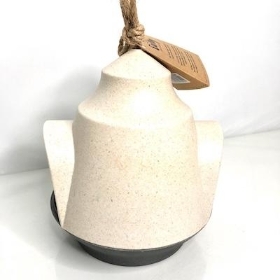 Cream Grey Bamboo Bird Feeder 20cm