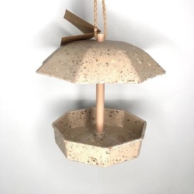 Cream Coffee Husk Bird Feeder 20cm