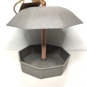 Grey Straw Bird Feeder 20cm