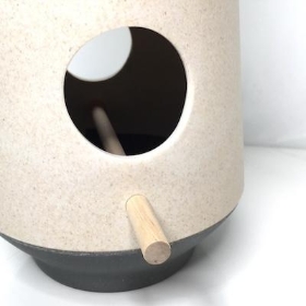 Cream Grey Bamboo Bird Feeder 29cm