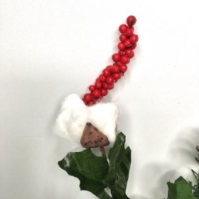Cotton And Red Berry Bush 32cm