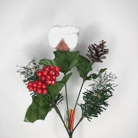 Cotton And Snowy Red Berry Bush 32cm
