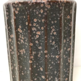 Brown Mottled Ceramic Vase 18cm