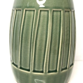 Green Stripe Ceramic Vase 24cm
