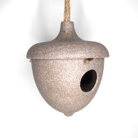 Grey Nut Husk Bird House 20cm