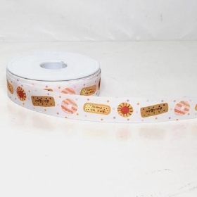 Tea Time Biscuit Ribbon 25mm