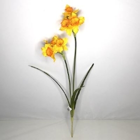 Yellow Orange Daffodil Spray 63cm