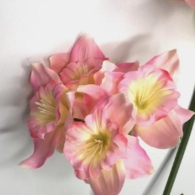 Pink Daffodil Spray 63cm