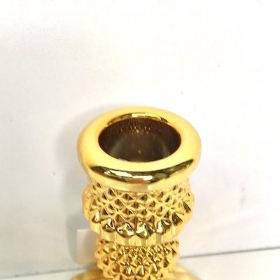 Gold Flora Glass Candlestick 10cm