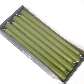 Olive Tapered Candle x 12