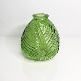 Emerald Green Leaf Vase 13cm