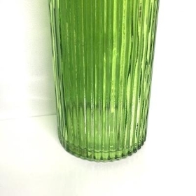 Emerald Green Ribbed Vase 13cm