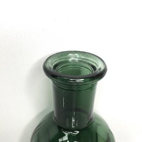 Green Ribbed Bottle Vase 19cm