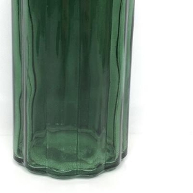 Green Ribbed Bottle Vase 19cm